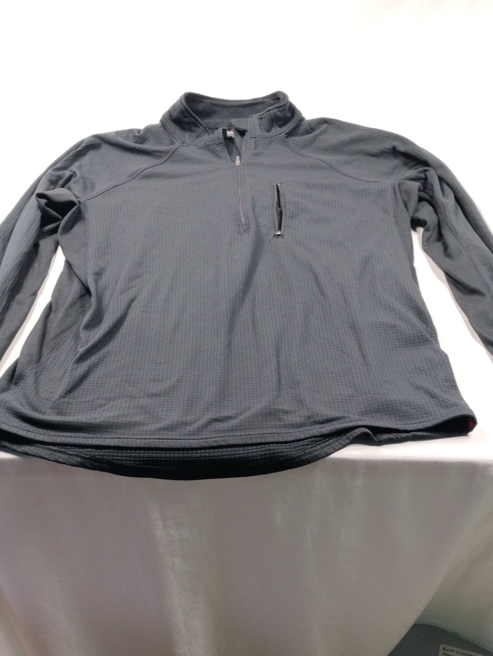Alpine Design Men's Black Waffle-Texture Quarter Zip Pullover Size Large